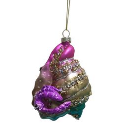 Brighten the Season Beaded Hermit Crab Glass Ornament