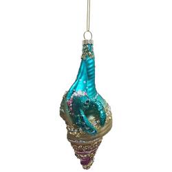 Glitter Bead Hermit Crab Glass Ornament