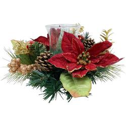 12in. Poinsettia Candle Holder