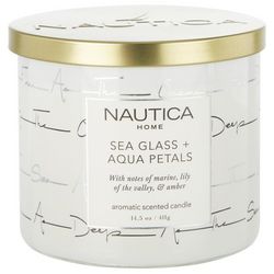 Nautica 14.5oz Sea Glass & Aqua Petals Candle