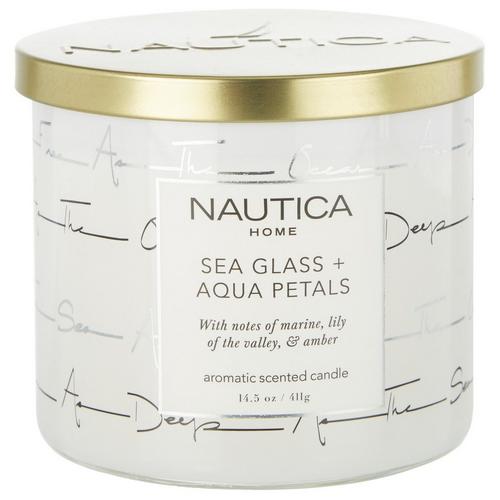 Nautica 14.5oz Sea Glass & Aqua Petals Candle