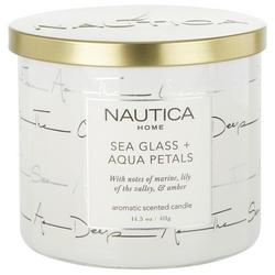 14.5oz Sea Glass & Aqua Petals Candle