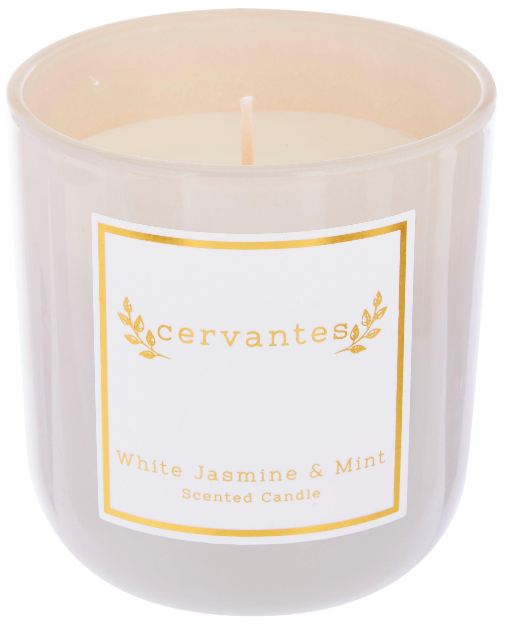 Cervantes 9oz White Jasime & Mint One WIck