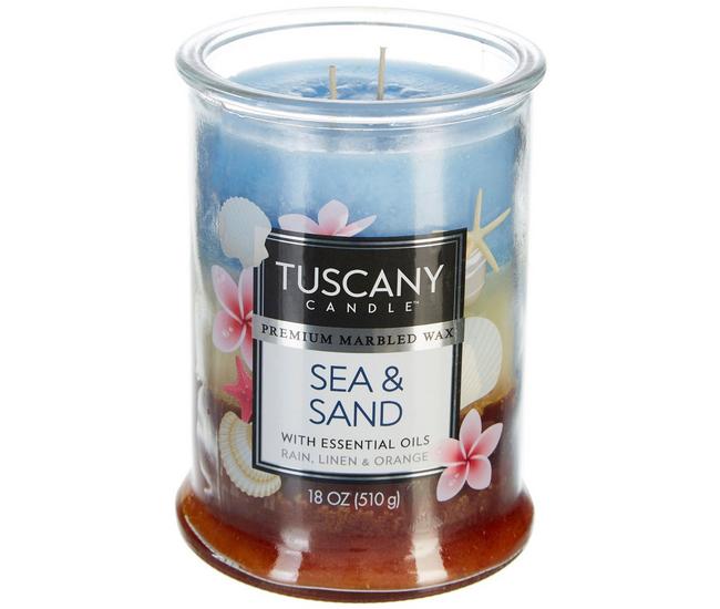 Tuscany Candle Marbled Wax, Premium, Sea & Sand - 1 candle, 18 oz