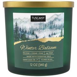 12 oz. Winter Balsam Scented Frosted Jar Candle