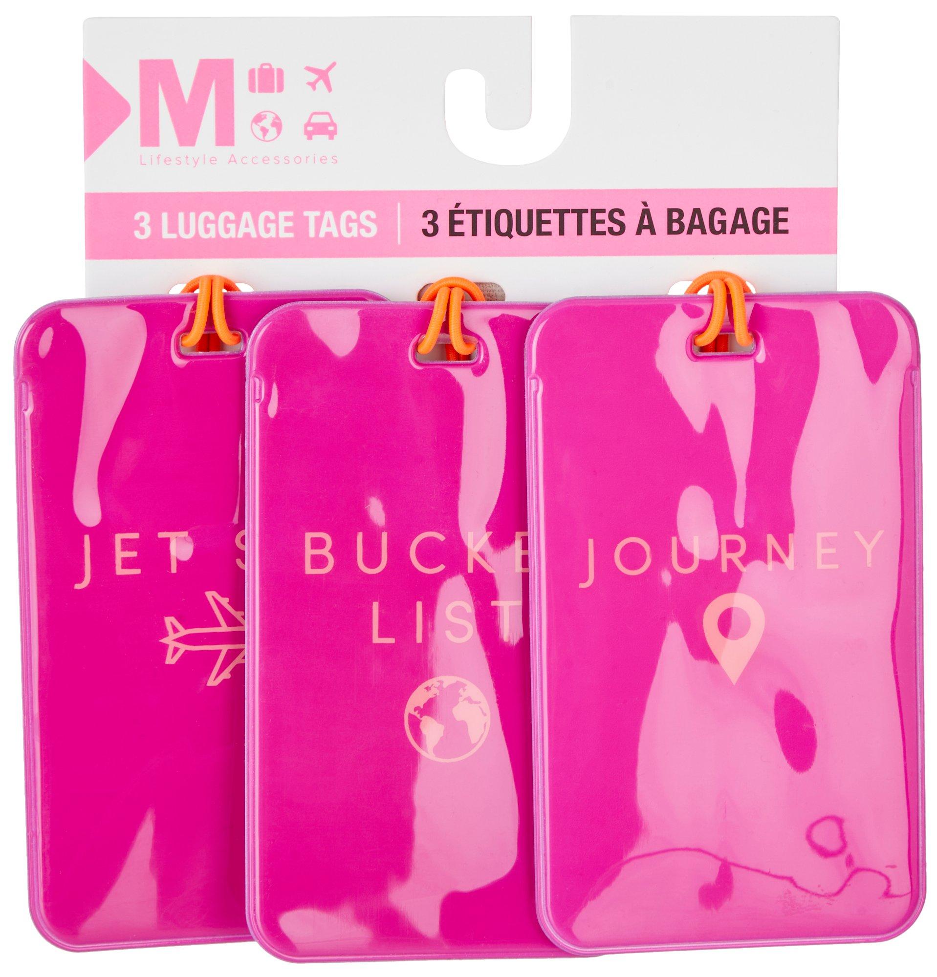 My Tagalongs 3-Pc. Solid Color Luggage Tag Set