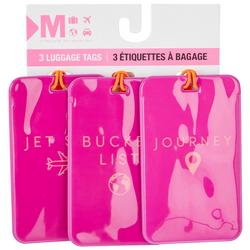 3-Pc. Solid Color Luggage Tag Set