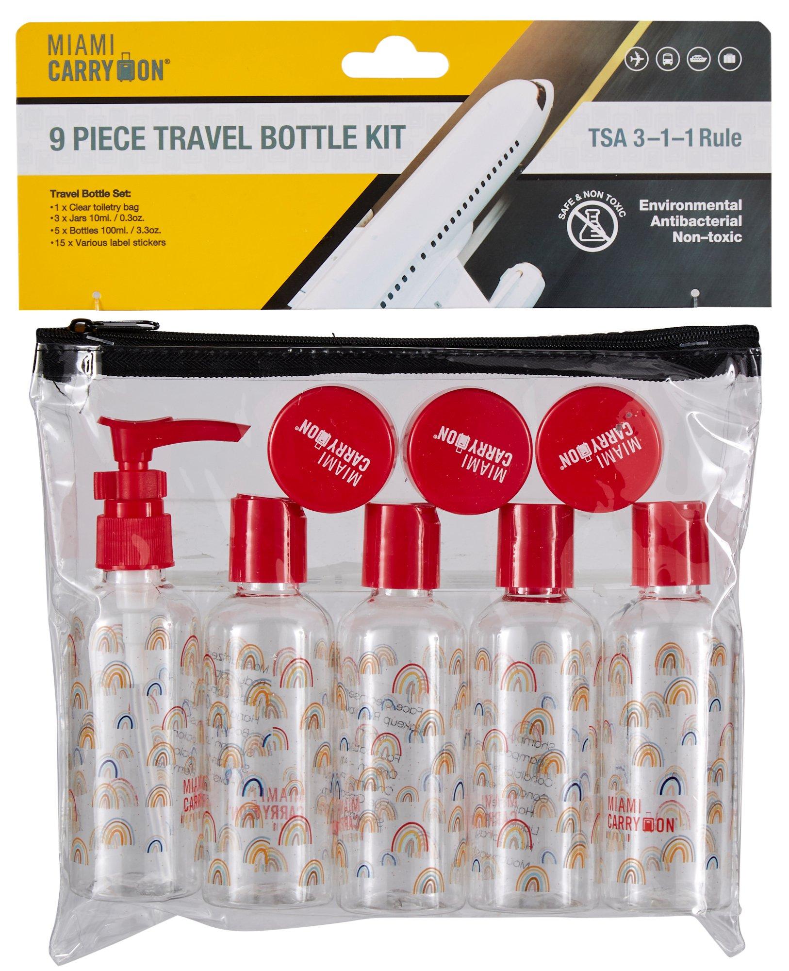 9-pc. Rainbow Travel Bottle Kit