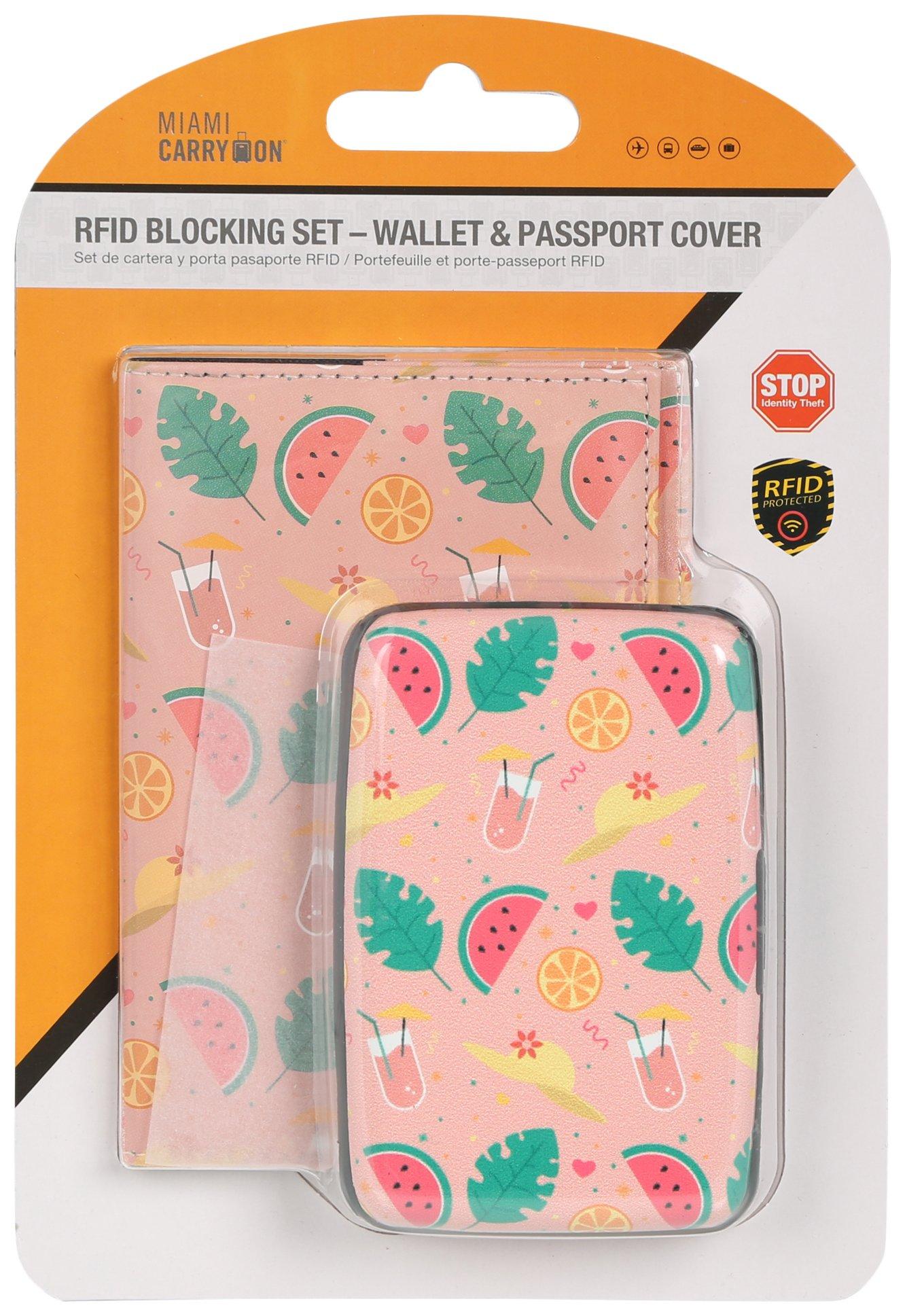 RFID Blocking Wallet and Passport Cover Set