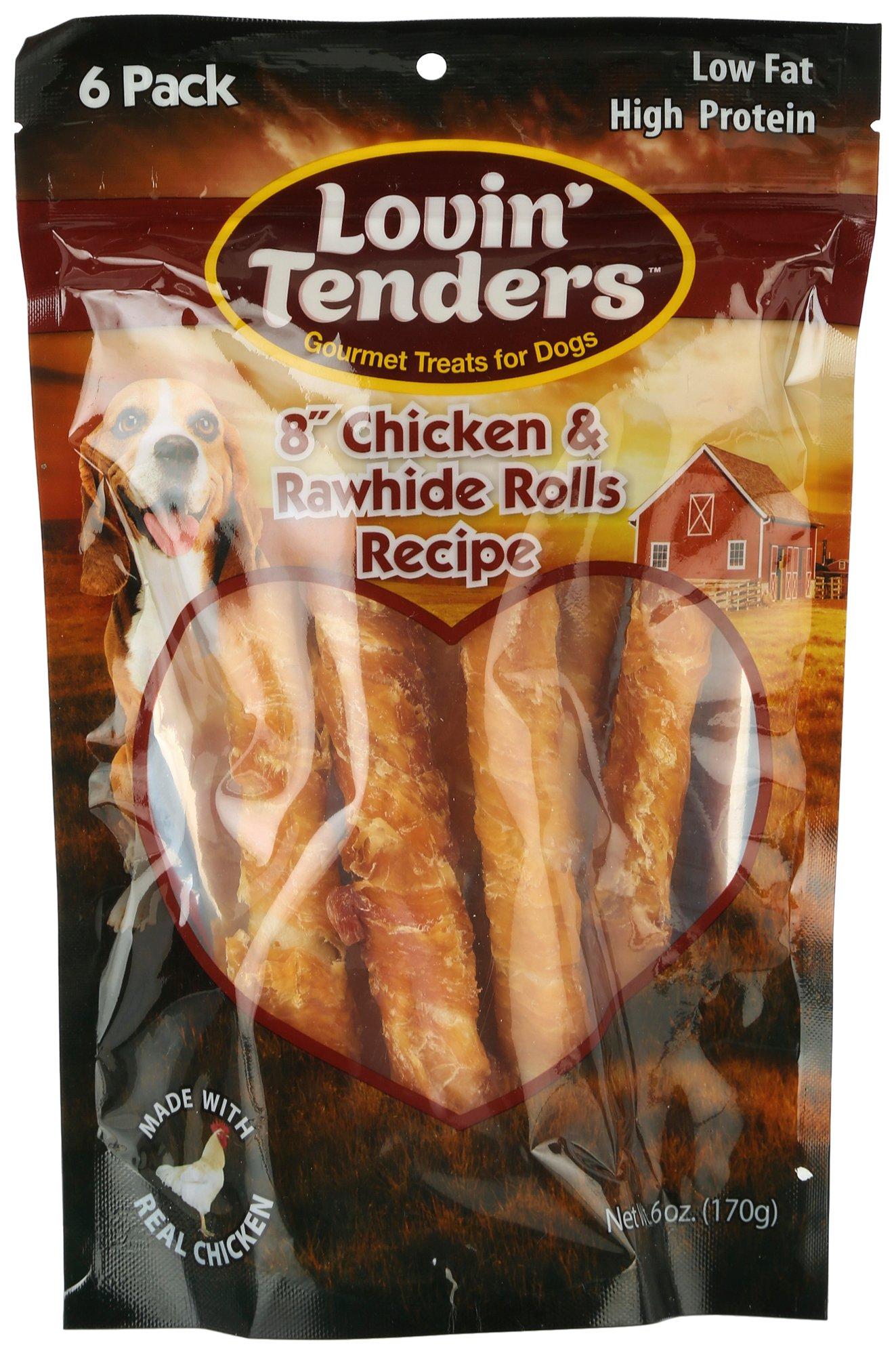 Lovin Tenders 6 Pk 8in Chicken and Rawhide