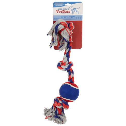 Americas Vet Dogs Knotted Tennis Ball Rope Dog