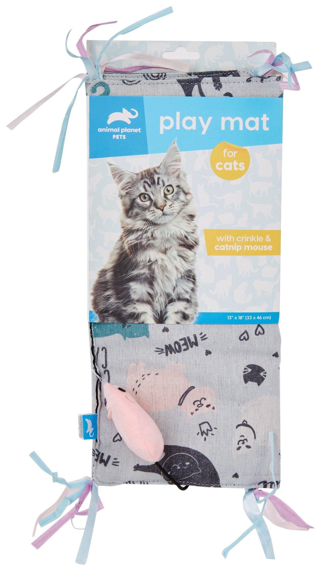 Cat mat, interactive cat play mat, cat play mat for smart toys with your cat,  size 100 x 100 cm 1 piece (gray)