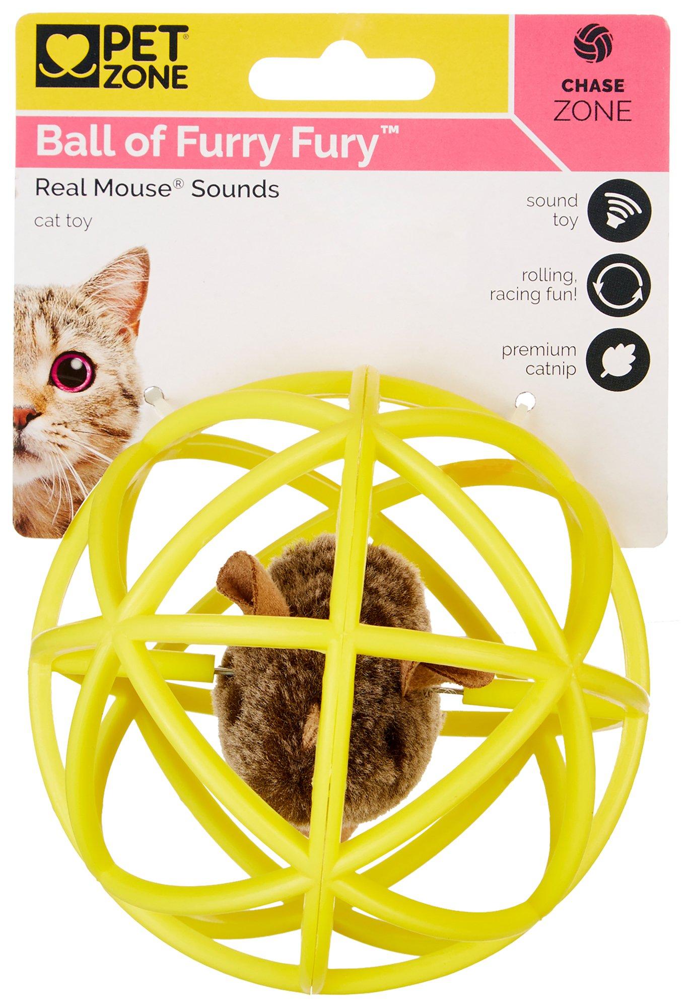 Pet Zone Ball Of Furry Fury Cat Toy