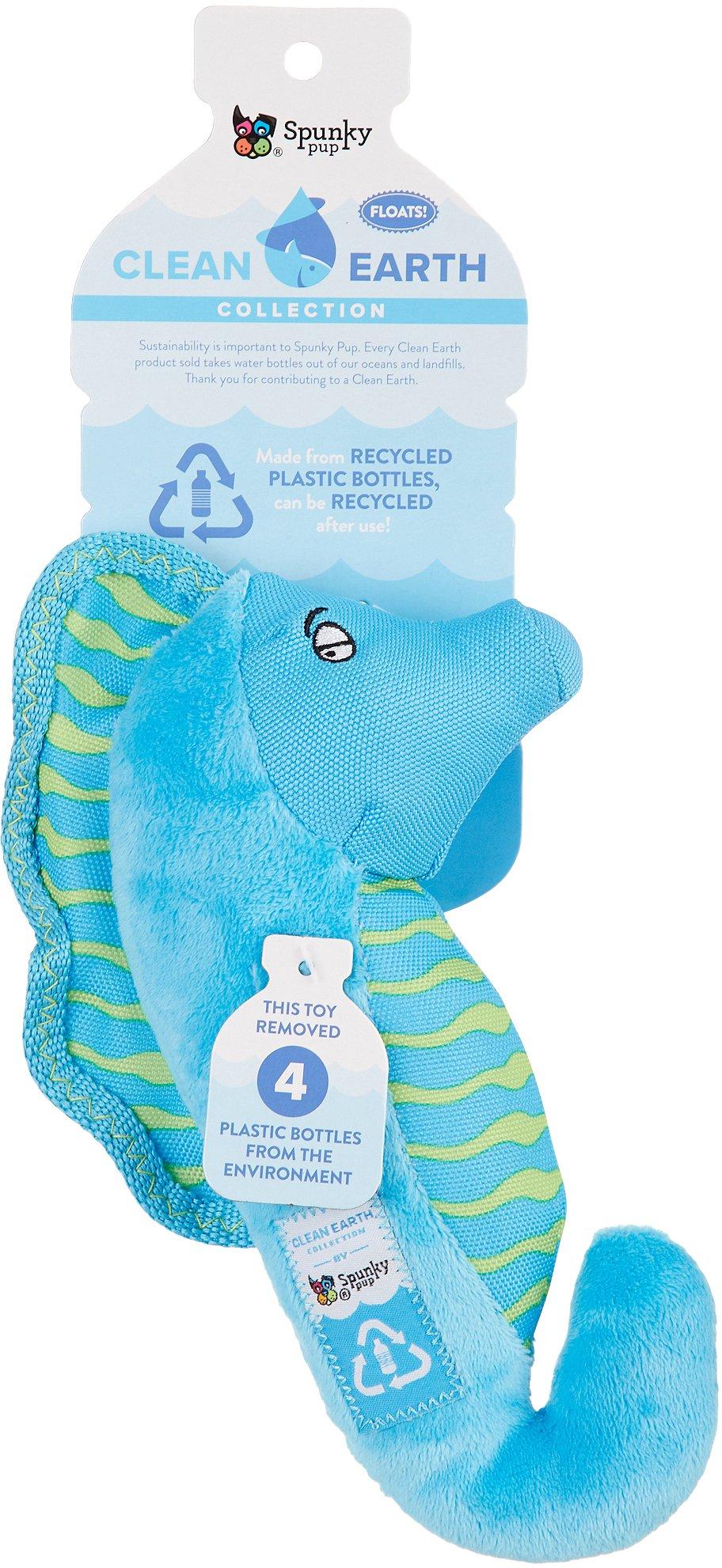 Spunky Pup Clean Earth Seahorse Dog Toy