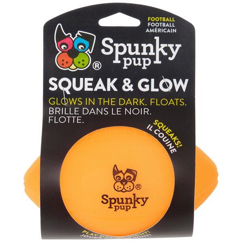 Spunky Pup Fetch & Glow Sqeakable Dog Football