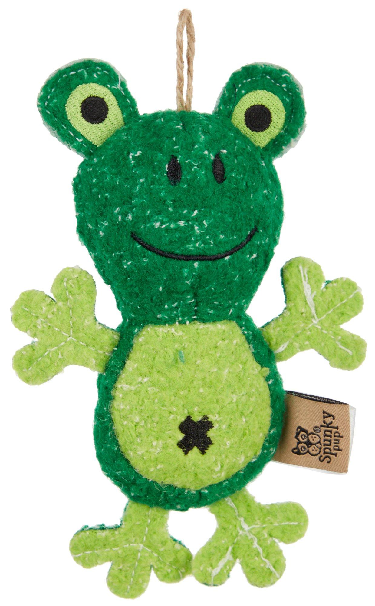 Spunky Pup Mini Woolie Frog Dog Toy