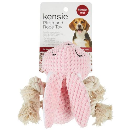 Kensie Plush Bunny Rope Dog Toy