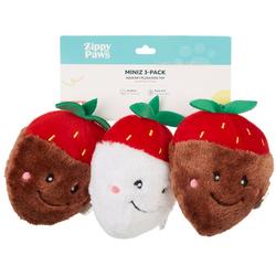 3-pk. Valentine's Chocolate Strawberries Dog Toy