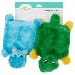 2-pk. Squeakie Pads Hippo & Aliigator Dog Toy