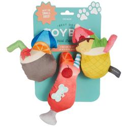 3-pc. Tropical Drink Dog Toy Set