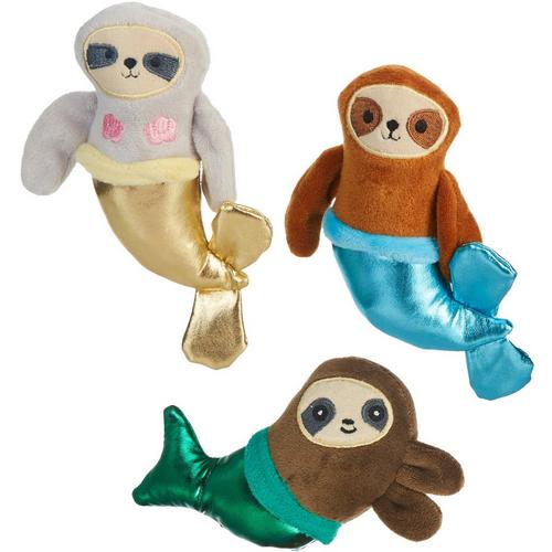Fringe Studio 3-pc. Mermaid Sloths Mini Plush Dog