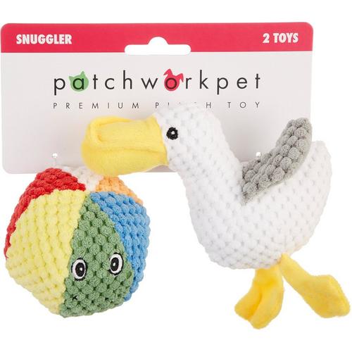 2 Pc Beach Ball And Seagull Dog Toy