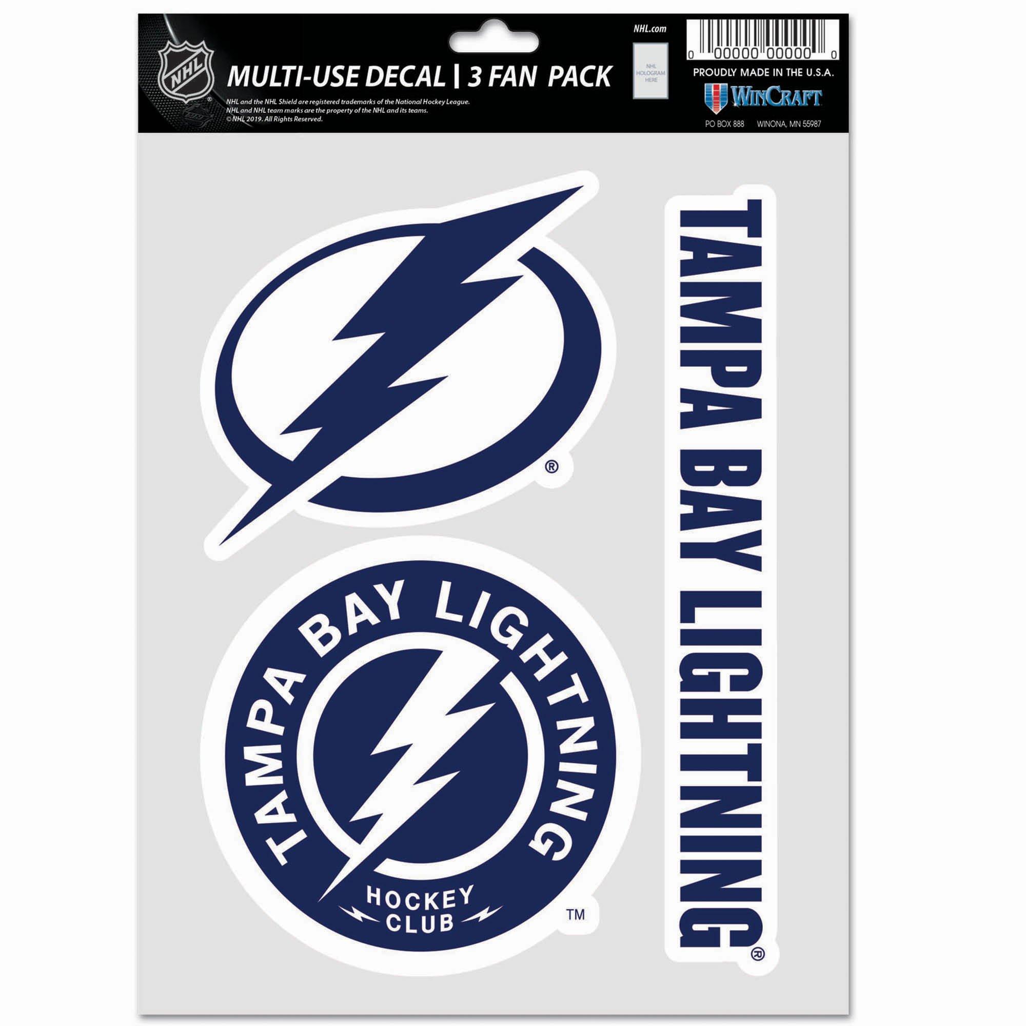 Tampa Bay Lightning 3 Pk Multi Use Decals