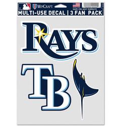 Tampa Bay Rays 3 Pk Multi Use Decals