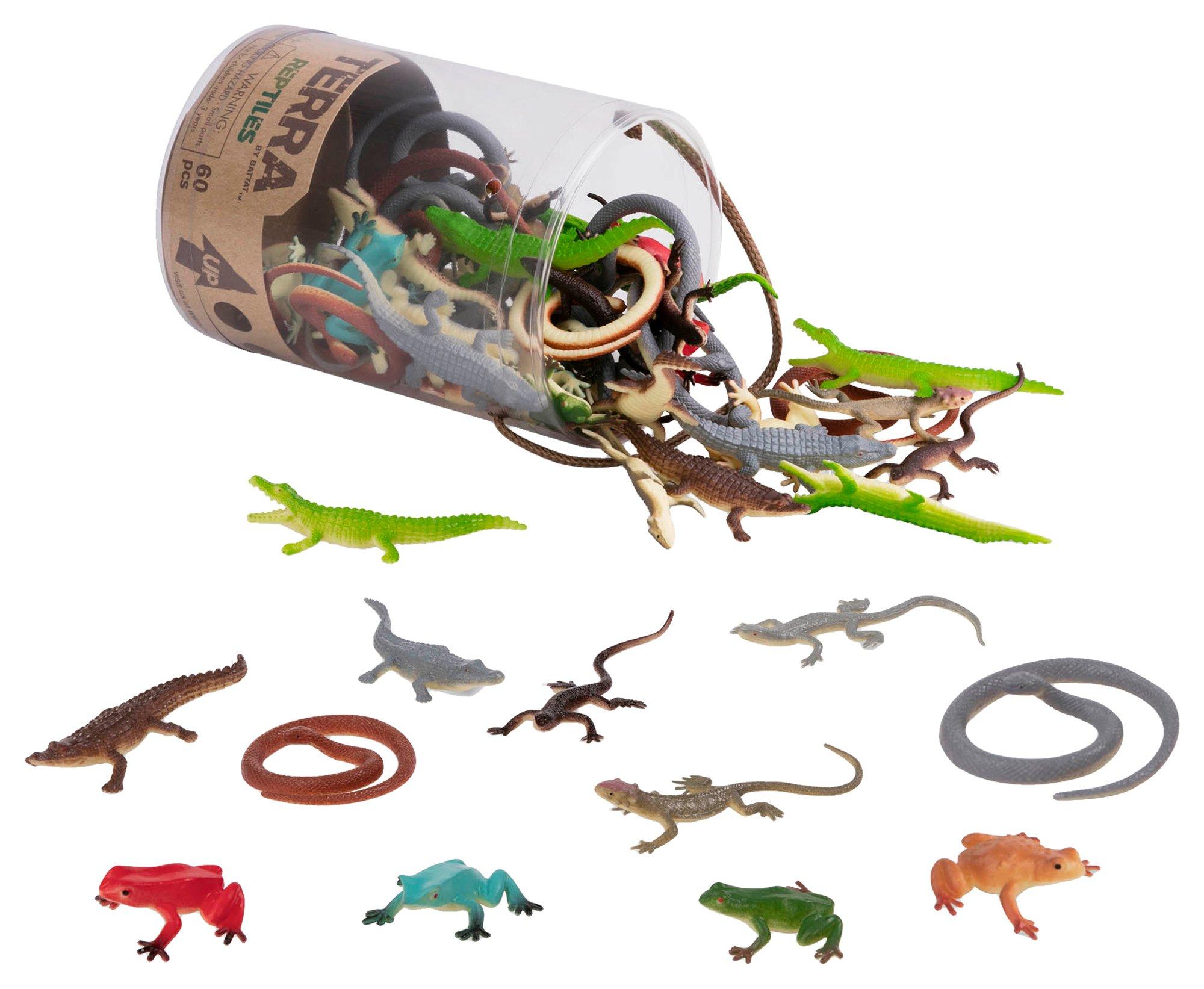 60, 2 Inches Reptiles In Tube Toy Set