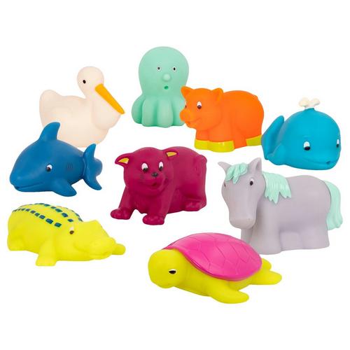 B Toys 9-pc Colorful Bath Buddies Toy Playset