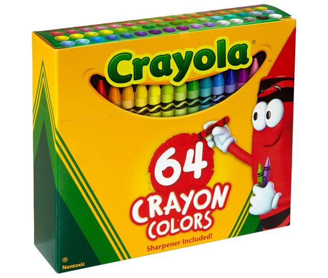 Crayola Ultra Clean Washable Crayons, Built In Sharpener, 64 Count