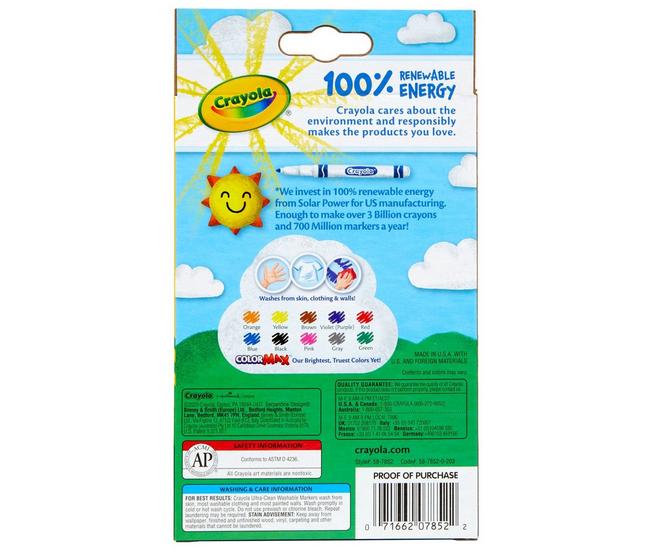 Crayola Ultra-Clean Washable Marker Set - Colors of Kindness, Fine Line,  Set of 10