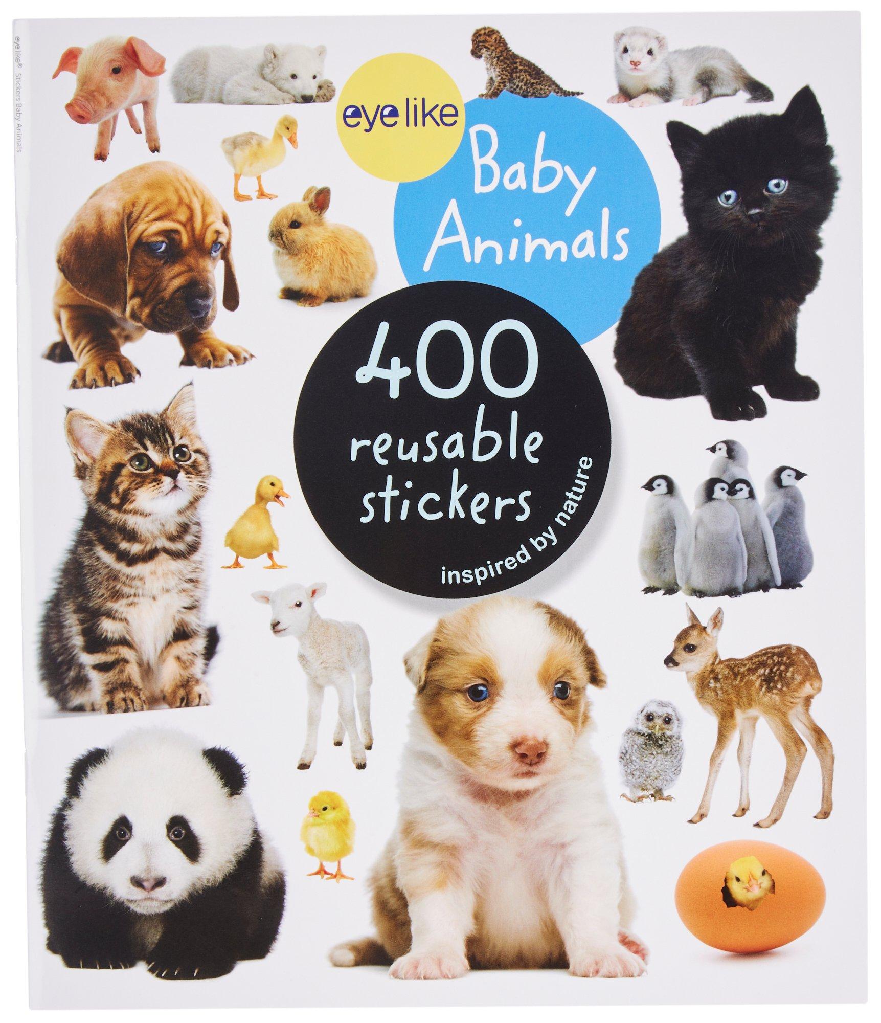 Eye Like Baby Animals Reusable Stickers