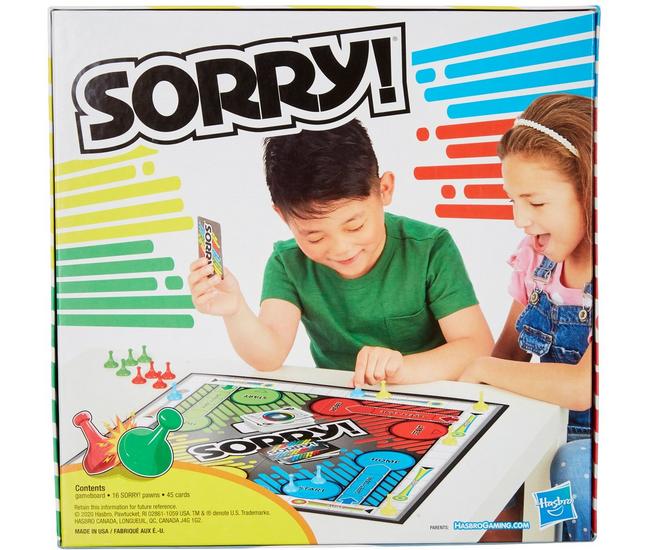 Hasbro Gaming Sorry Giant Edition Board Game Indoor Outdoor 2 to 4 Players