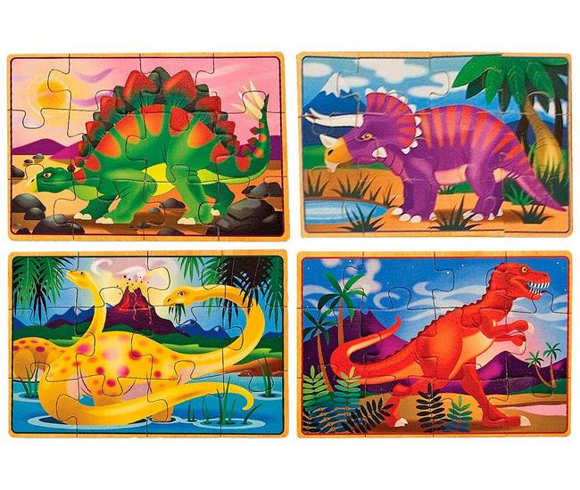Melissa & Doug 4-In-1 Wooden Jigsaw Puzzles in a Box, Pets