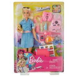 Barbie Travel Doll Blonde W/ Puppy Playset