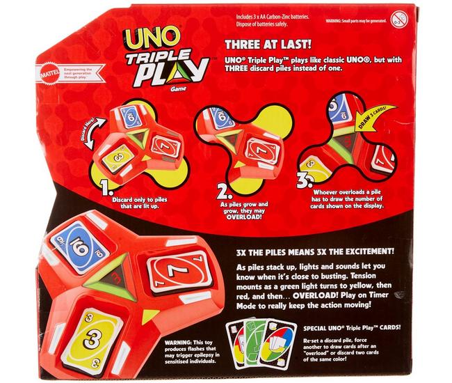 UNO on X: Say it three times: Draw 4, Draw 4, Draw 4. 😈 The all-new UNO  Triple Play is now available.  / X