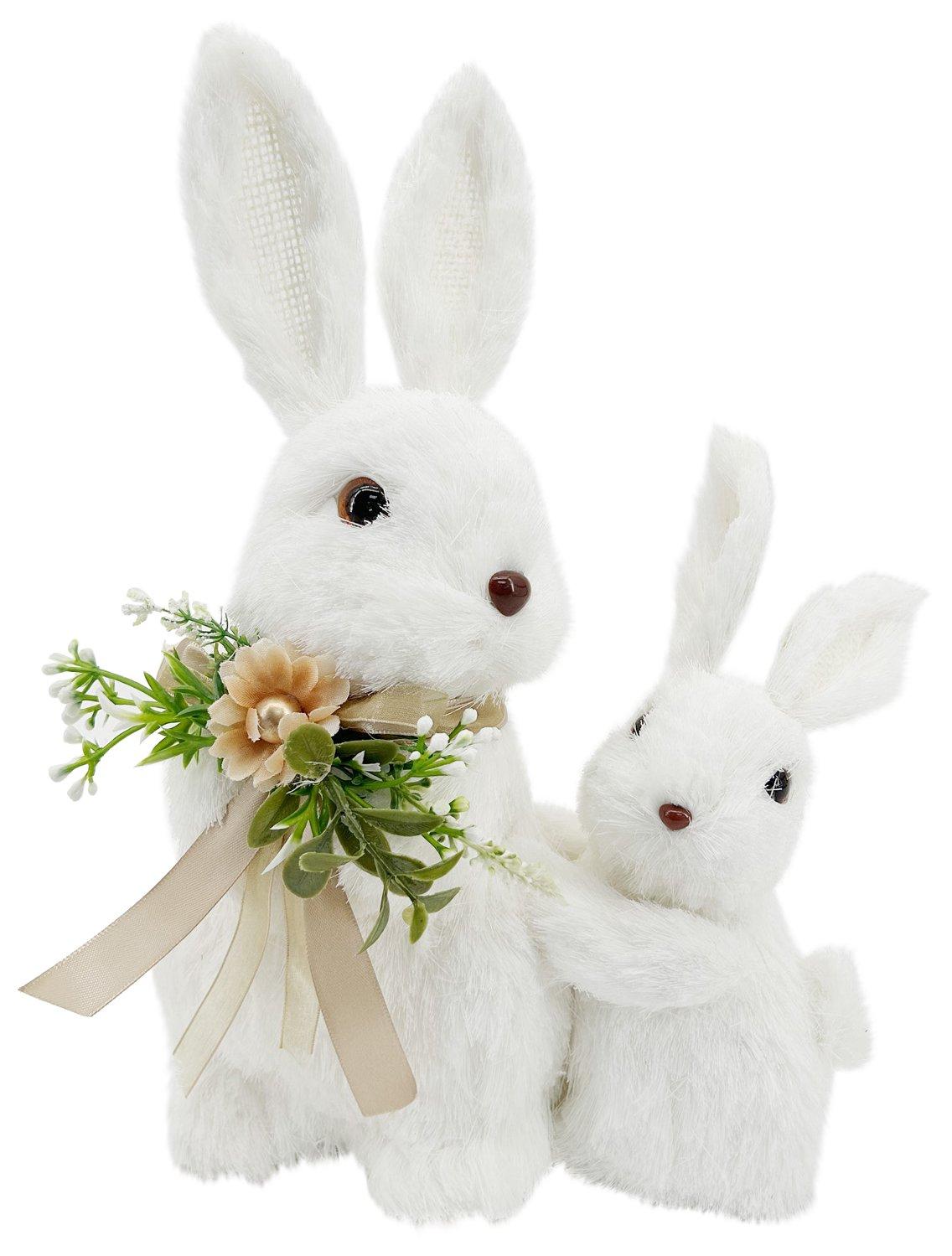 12in Mom and Kid Bunny Decor