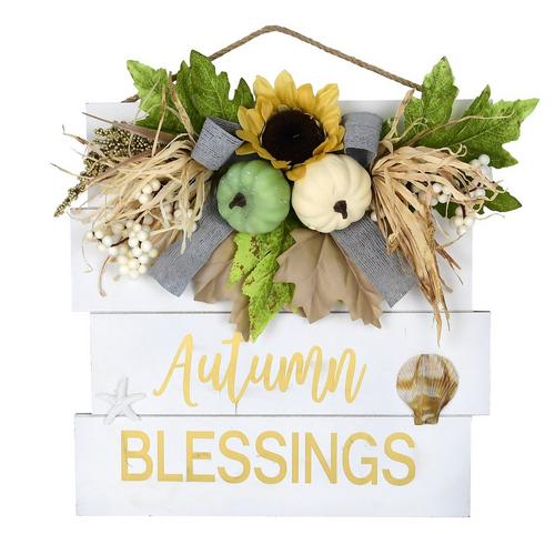 13'' Autumn Blessings Coastal Harvest Hanging Wall