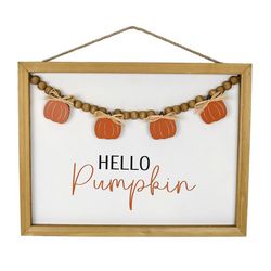 16x12 Hello Pumpkin Harvest Hanging Wall Decor