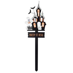 Ghostly House Creep It Real Halloween Garden Stake