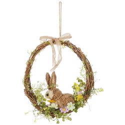 Brighten The Season 12in Egg Shaped Bunny Easter Wreath