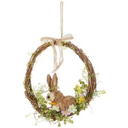 12in Egg Shaped Bunny Easter Wreath