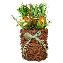 Brighten the Season Easter Carrot Floral Basket Wall Decor