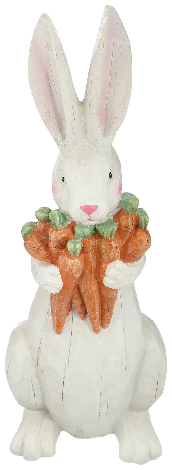 18in Resin Carved Style Bunny Decor