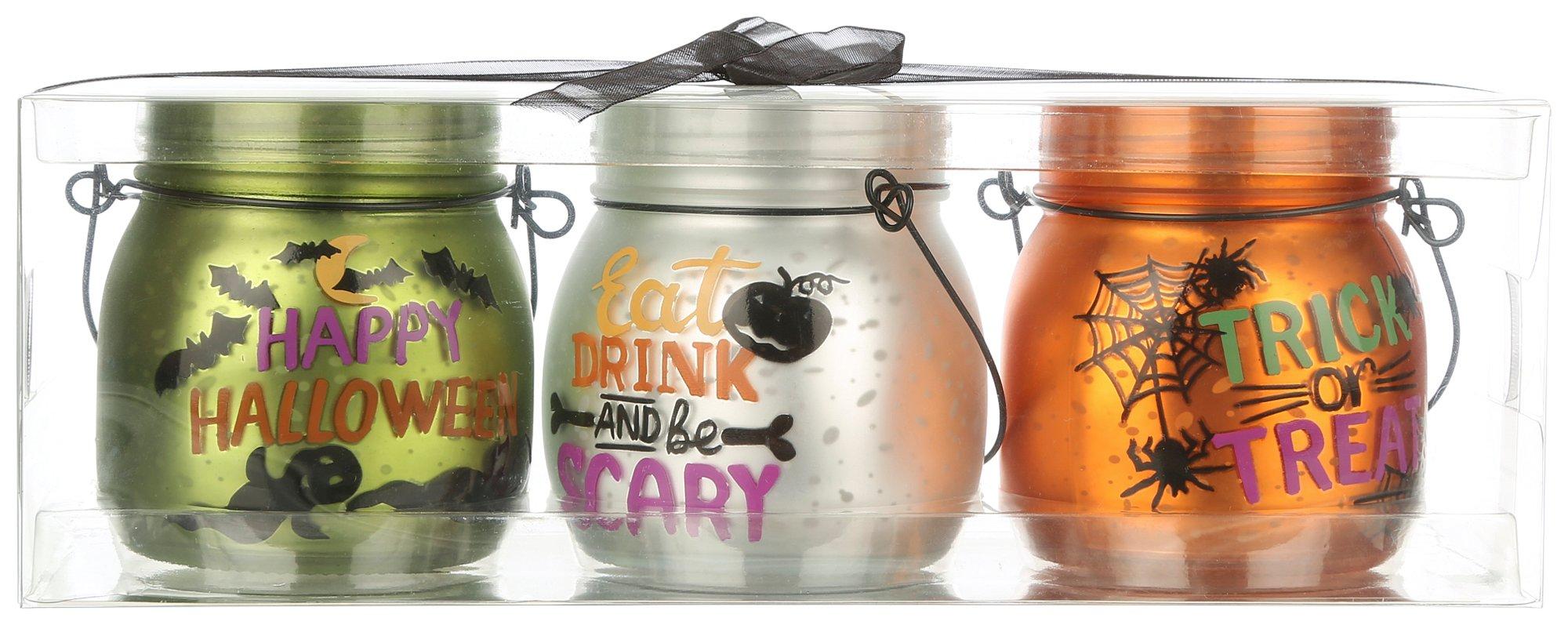 3 Pk Halloween Decorative Jars