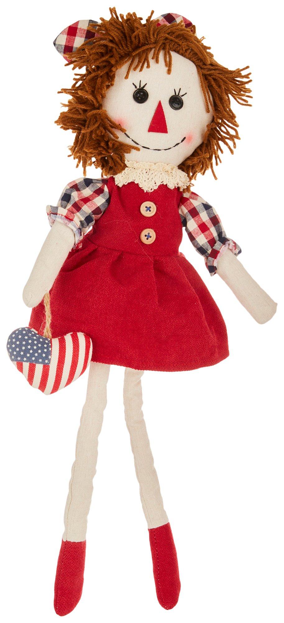 Brighten the Season 12 in. Sitting Fabric Americana Doll