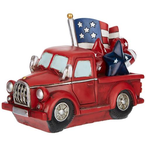 10in. Light Up Patriotic Truck Figurine