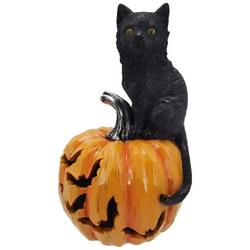 9in. LED Cat On A Pumpkin