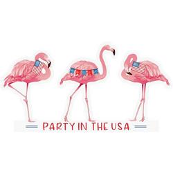 Party In The USA Flamingo Block Sign